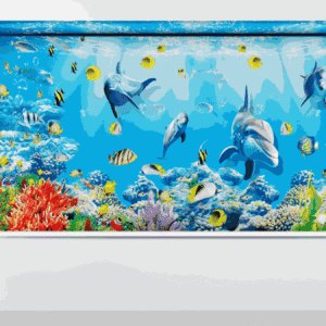 3D Ocean Adventure Roller Blind with Dolphins and Coral Reefs