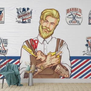 Hipster Style Wallpaper for Salons & Men’s Grooming Studios