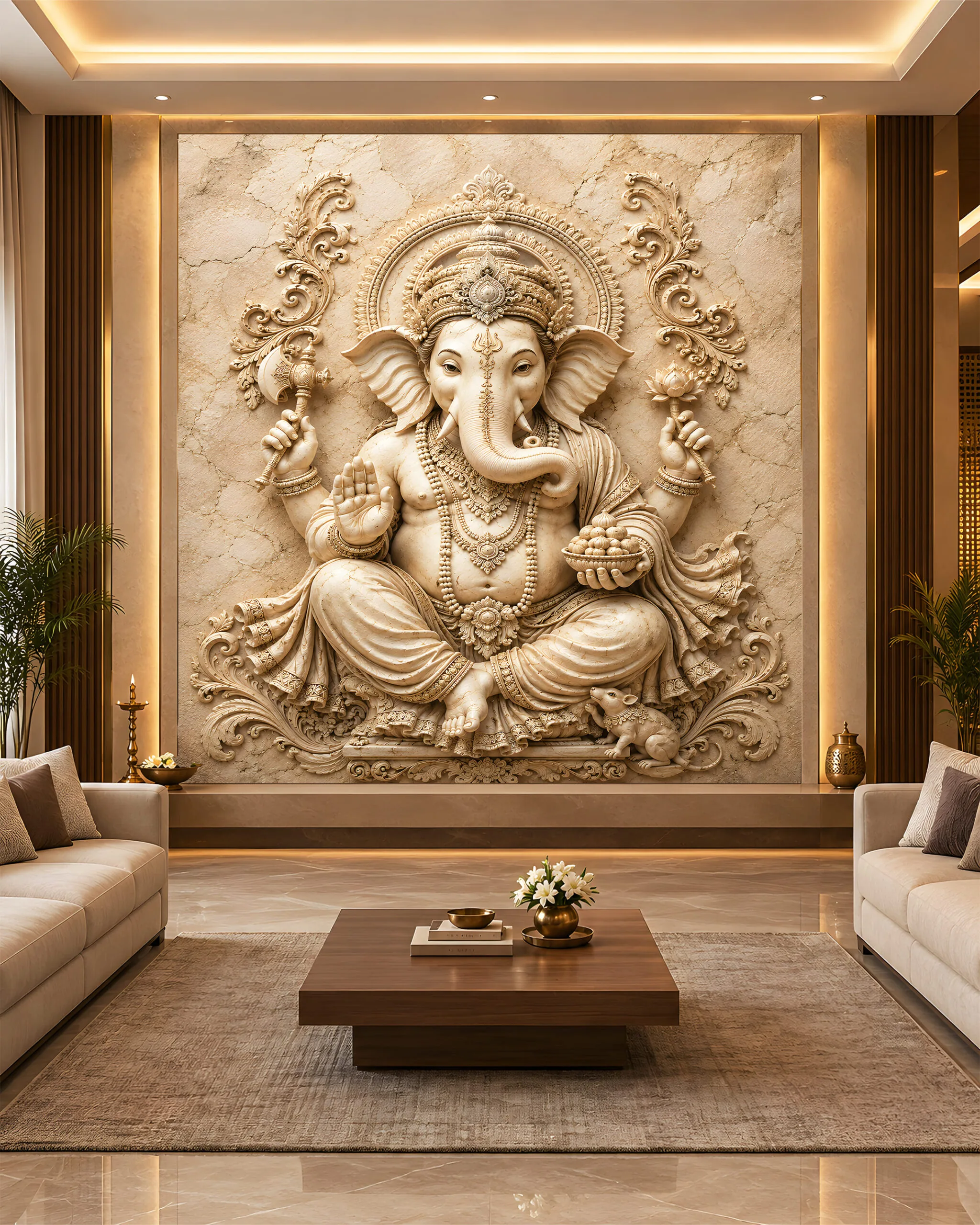 3D Wallpaper Cost Per Sq Ft Living Room India - Custom HD Textured Canvas Murals